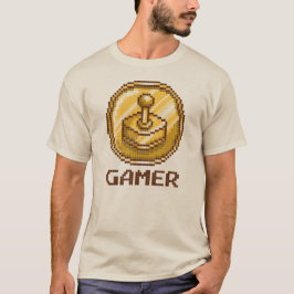 Gamer Pixel Joystick Emblem - Retro Gaming T Shirt