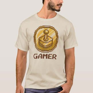 Gamer Pixel Joystick Emblem - Retro Gaming T Shirt