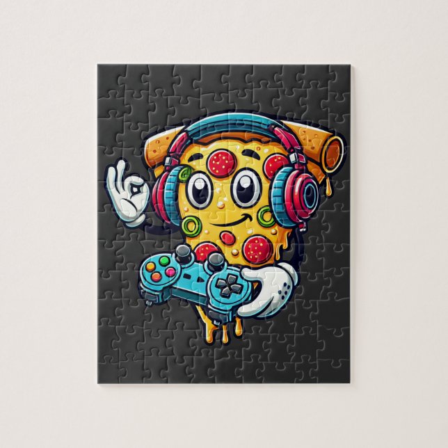 Gamer Pizza Video Gaming Food jigszawa-pussel Pussel (Vertikal)