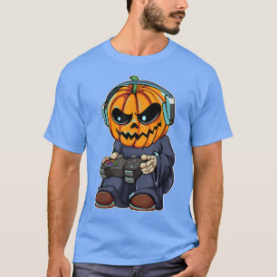 Gamer Pumpkin Lazy Halloween Costume Coola Videoga T Shirt