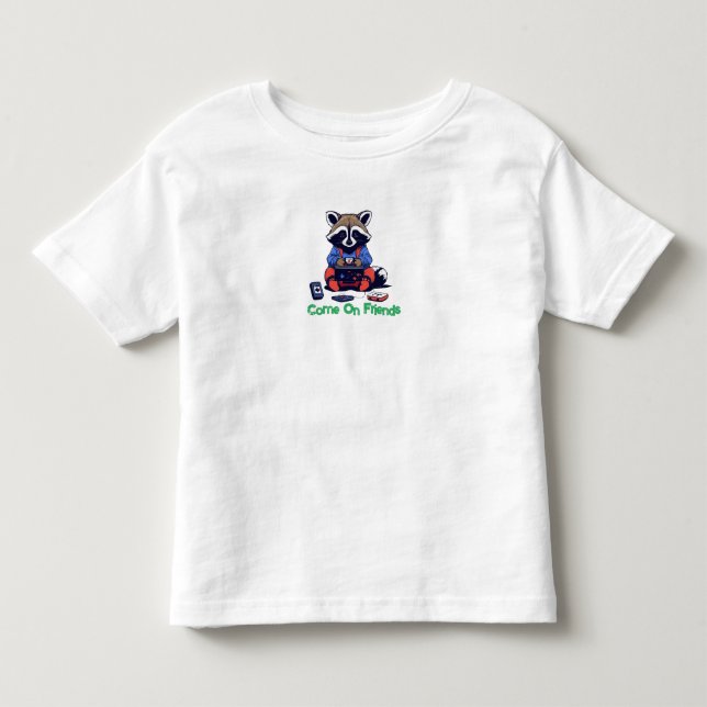 Gamer Raccoon: Level Up with Cuteness Baby T-Shirt (Framsida)