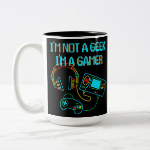 Gamer Retro Neon Black Två-Tonad Mugg