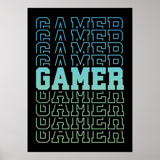 Gamer Retro Old school - Lustigt videospel, spel Poster (Framsidan)
