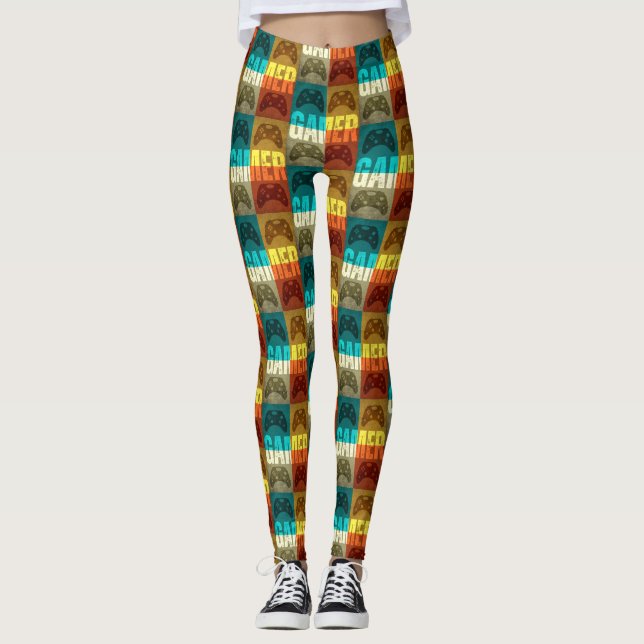 GAMER RETRO SPELKONTROLL  LEGGINGS (Framsida)