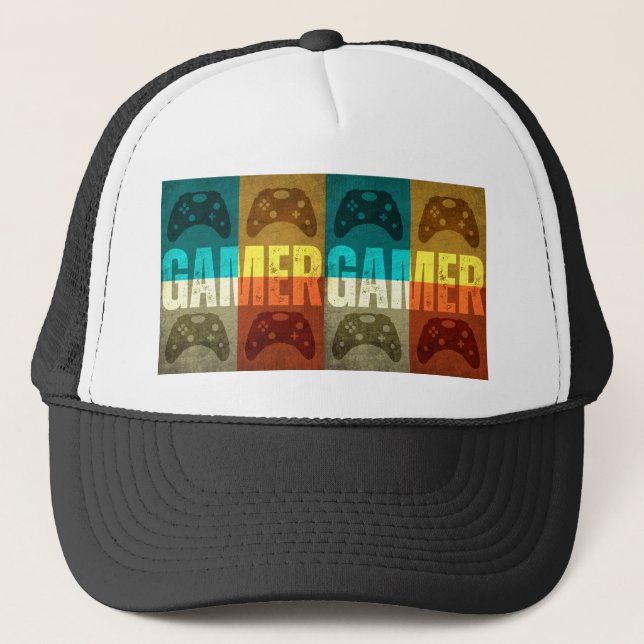 GAMER RETRO SPELKONTROLL TRUCKERHAT KEPS (Framsida)