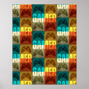 GAMER RETRO TV-SPELSKONTROLL POSTER