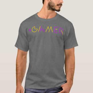 GAMER Retrospel Gamer Videospel Älskare GulPu T Shirt