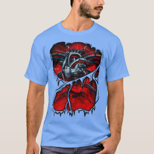 Gamer Robot Metall Anatomical Heart Halloween Cost T Shirt