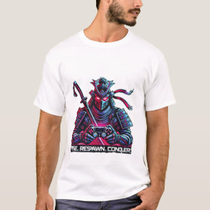 Gamer Samurai - Stiga upp, återkallad, erövra Cybe T Shirt
