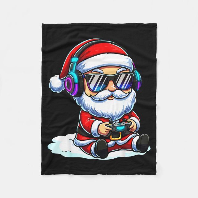 Gamer Santa Video Game Christmas Gaming  Fleecefilt (Framsidan)