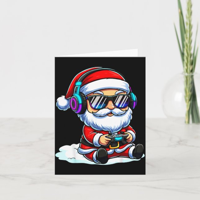 Gamer Santa Video Game Christmas Gaming  Kort (Framsida)