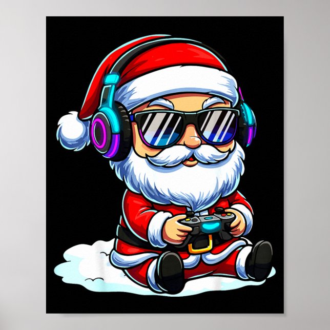 Gamer Santa Video Game Christmas Gaming  Poster (Framsidan)