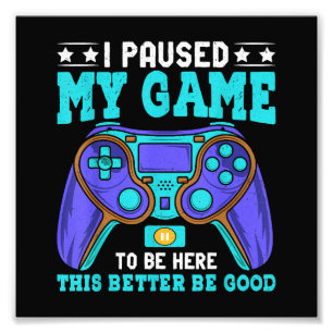 Gamer Shirt Boys Manar Kids Tonåringar pausade mit Fototryck