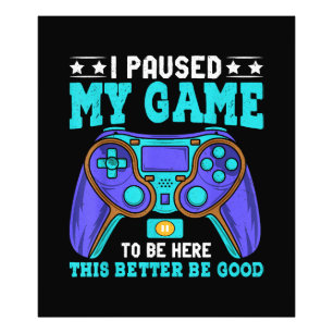 Gamer Shirt Boys Manar Kids Tonåringar pausade mit Fototryck