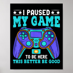 Gamer Shirt Boys Manar Kids Tonåringar pausade mit Poster
