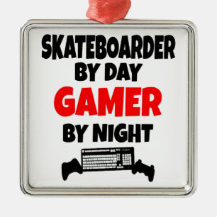 Gamer Skateboarder Julgransprydnad Metall
