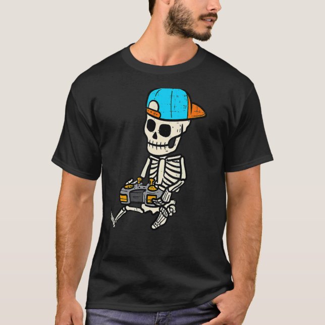 Gamer Skeleton Halloween Costume Boys Men Kids You T Shirt (Framsida)