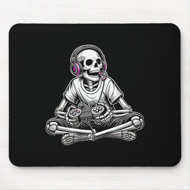 Gamer Skeleton Halloween Musmatta (Framsidan)