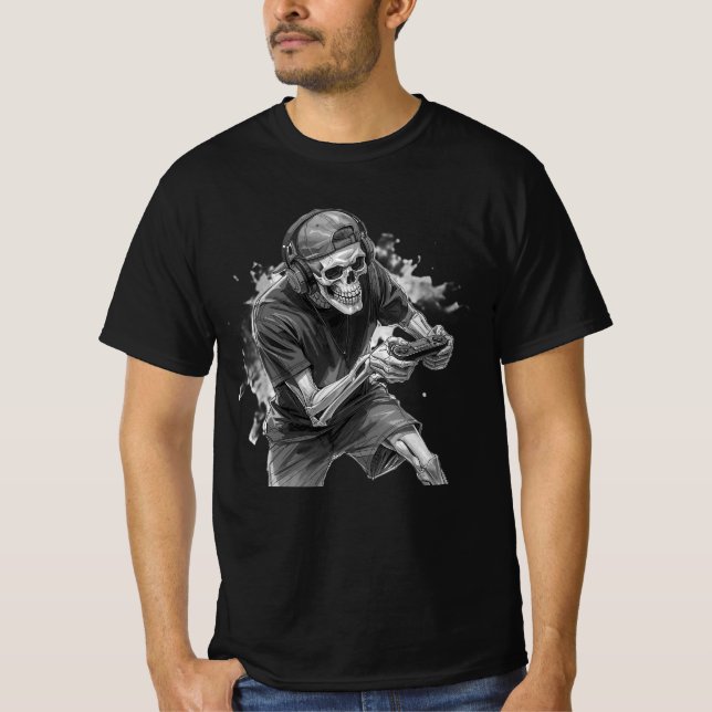 Gamer Skelett T-Shirt (Framsida)