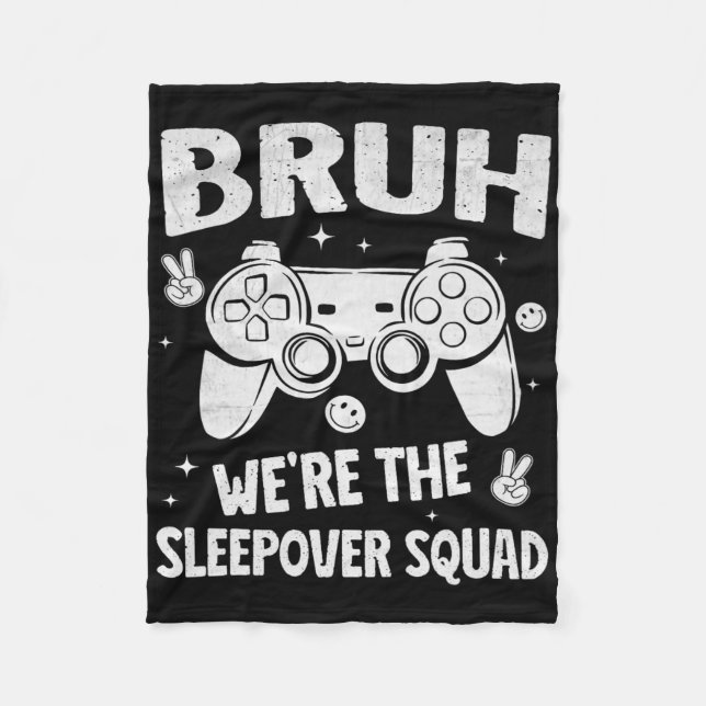 Gamer Sleepover Party For Boys Funny Bruh Slumber  Fleecefilt (Framsidan)