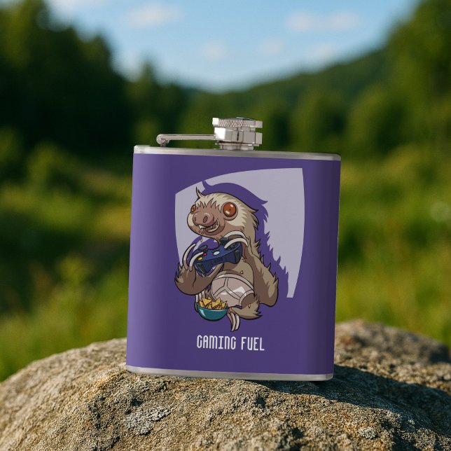 Gamer Sloth Eating Nachos i underbyxor Tecknad Fickplunta (Skapare uppladdad)