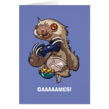 Gamer Sloth Eating Nachos i underbyxor Tecknad