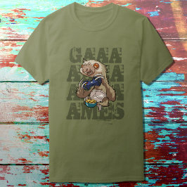 Gamer Sloth Eating Nachos i underbyxor Tecknad T-shirt