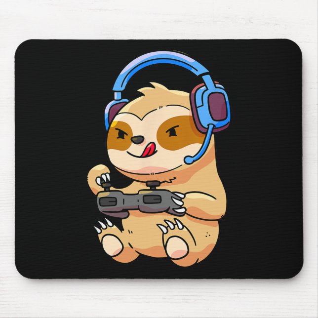 Gamer Sloth Gaming Sloths Present För Videospel  Musmatta (Framsidan)