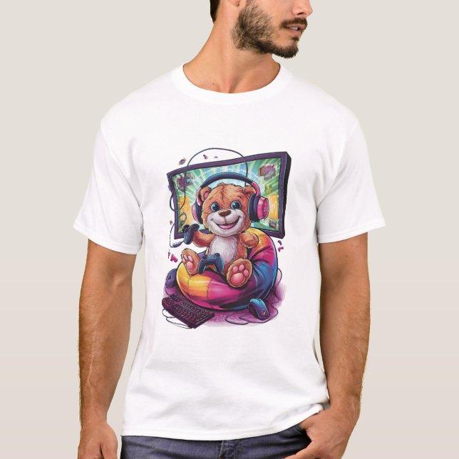 Gamer Teddy T Shirt (Framsida)