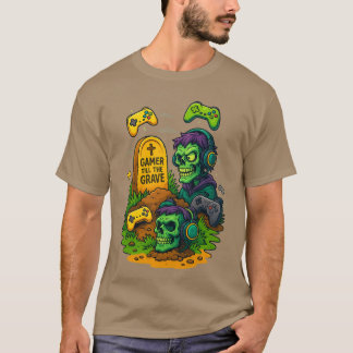 “Gamer Till The Grave – Skull Gaming T-Shirt” T Shirt