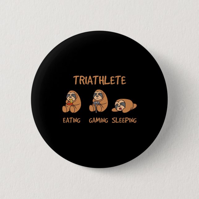 Gamer Triathlet Rolig Gaming Sengångare Spelar Vid Knapp (Framsida)
