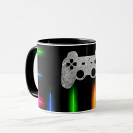 Gamer TV-spelskontroll Neonfärger Svart Mugg