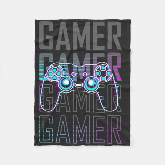 Gamer With Controller Fleecefilt (Framsidan)