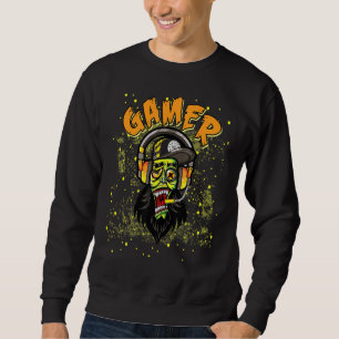 Gamer Zombie Tonåring inte spelare Lång Ärmad Tröja