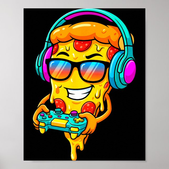 Gamer Zza Slice Video Gaming Boy Enthusiast Gamer  Poster (Framsidan)