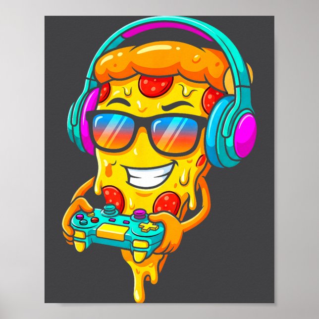 Gamer Zza Slice Video Gaming Boy Enthusiast Gamer  Poster (Framsidan)