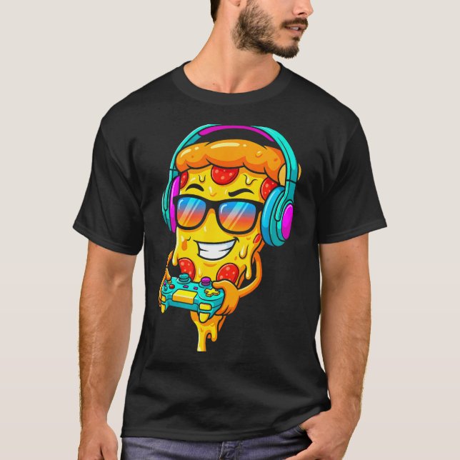 Gamer Zza Slice Video Gaming Boy Enthusiast Gamer  T Shirt (Framsida)
