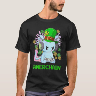 Gamerchaun Axolotl Video Game Controller St Patri T Shirt
