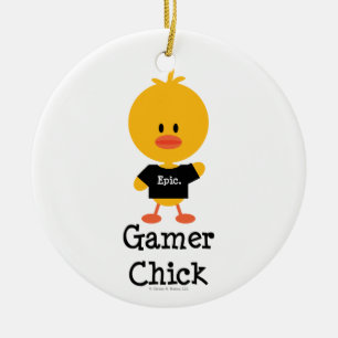 Gamerchickprydnad Julgransprydnad Keramik