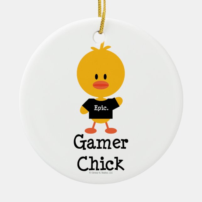 Gamerchickprydnad Julgransprydnad Keramik (Framsidan)
