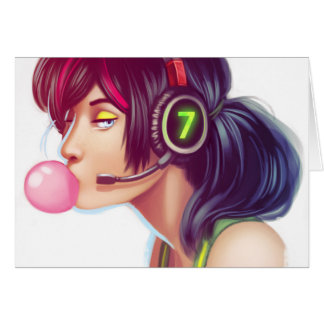 Gamerflicka Hälsningskort