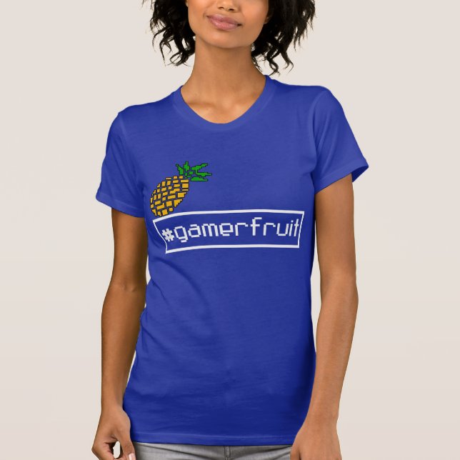 GamerFruit kvinna T-tröja för PIXEL (mörk) T-shirt (Framsida)