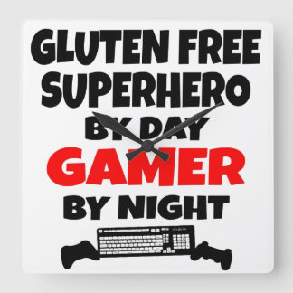 GamerGluten frigör superheroen Fyrkantig Klocka