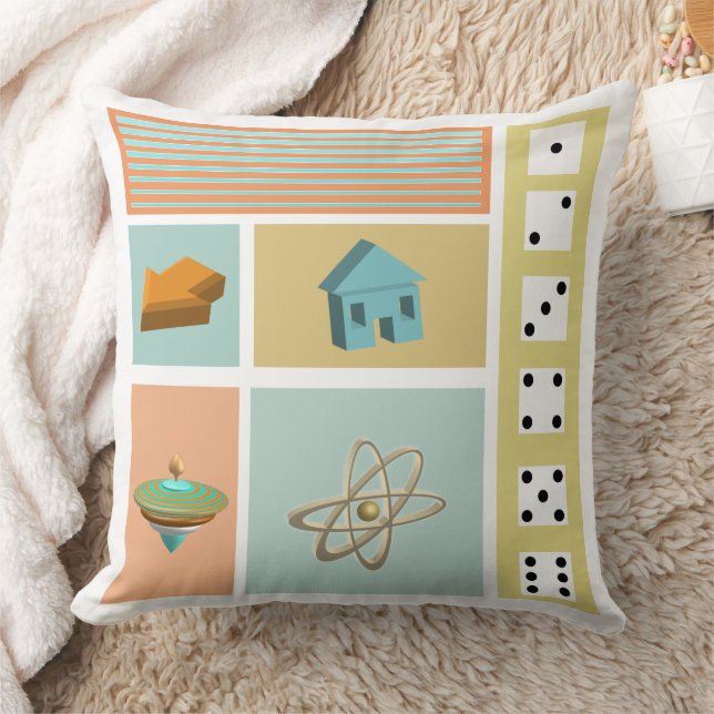 Gameroom Dice Retro Mönster Kudde (Filt)