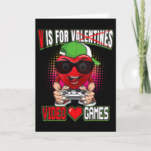 Gamerpojkar Tonåringar Alla hjärtans dag V är för Kort