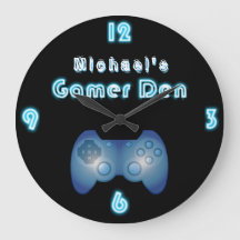 Gamers Clock Anpassningsbar Den ManCave Boys Room