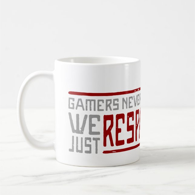 Gamers dör aldrig - stil 2 kaffemugg (Vänster)