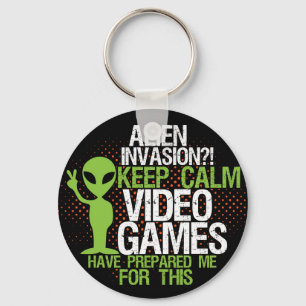 Gamers Keychain för lugna främmande invasion fö Nyckelring