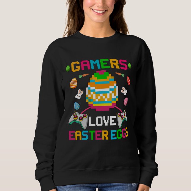 Gamers Love Easter Eggs Easter Day For Teens Boys T Shirt (Framsida)