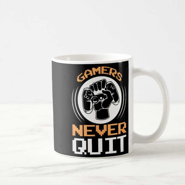 Gamers Never Quit Funny Gaming Quotes Gift For Gam Kaffemugg (Höger)